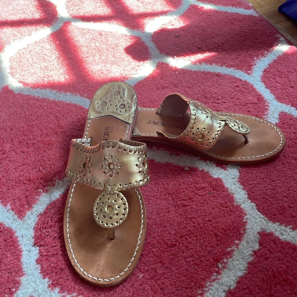 Gold Jack Roger’s sandals